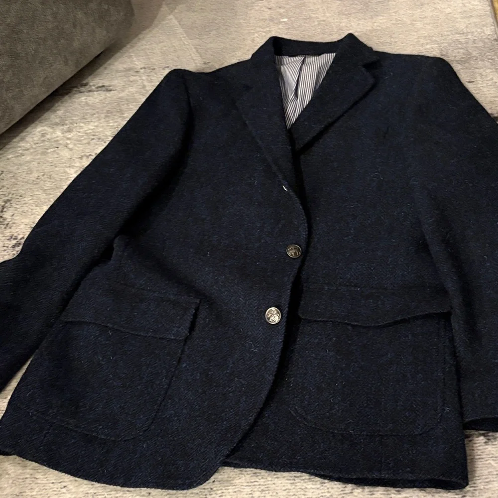 Classic Navy Blazer wool blazer - Picture 1 of 9